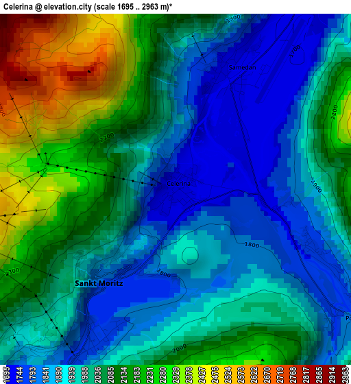 Celerina elevation map