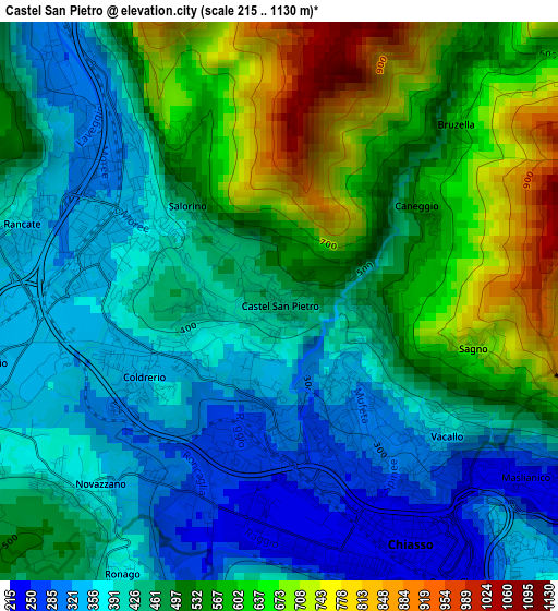 Castel San Pietro elevation map