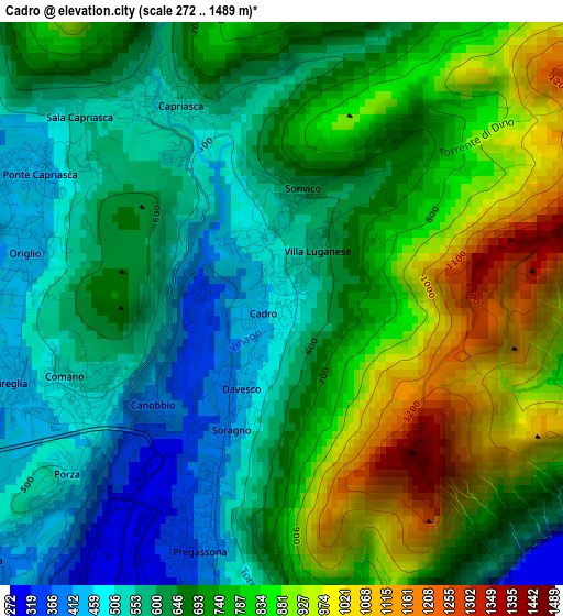 Cadro elevation map