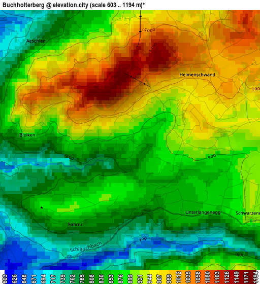 Buchholterberg elevation map