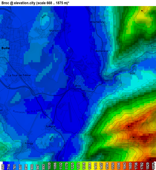 Broc elevation map