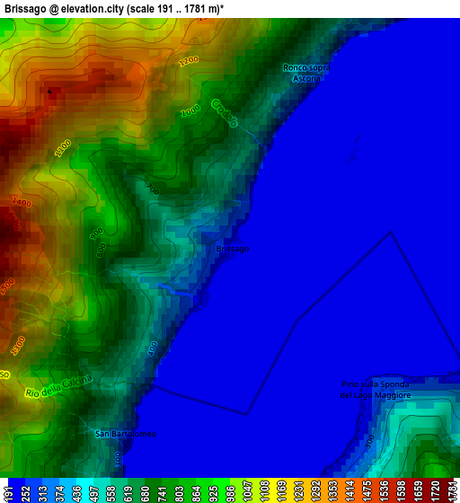 Brissago elevation map