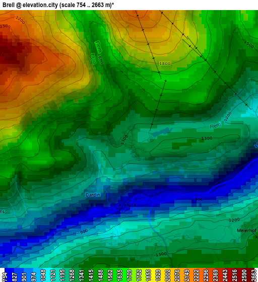 Breíl elevation map