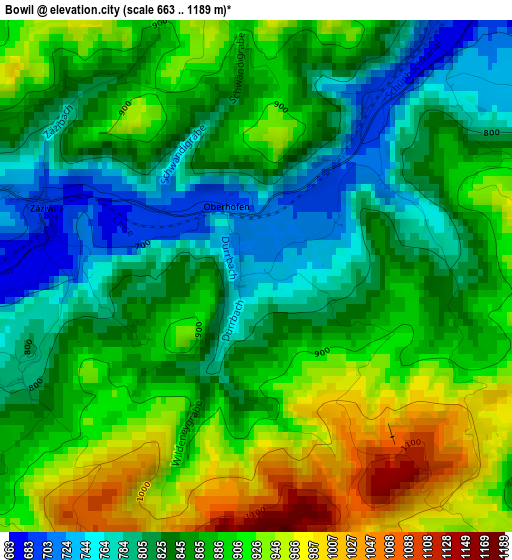 Bowil elevation map