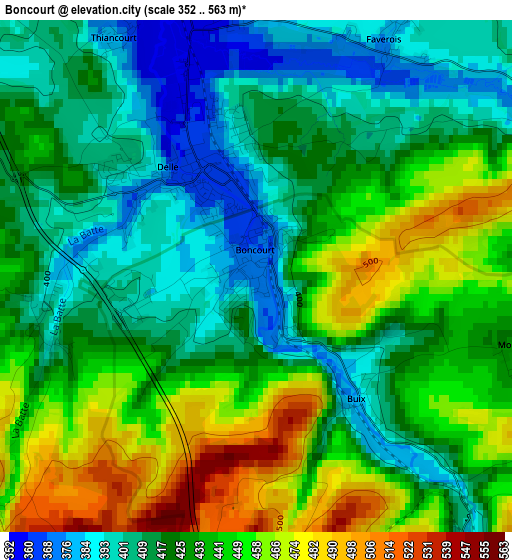 Boncourt elevation map