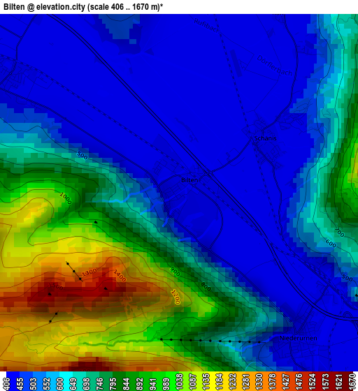 Bilten elevation map