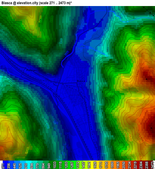 Biasca elevation map