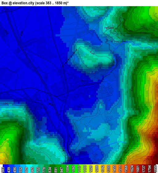 Bex elevation map