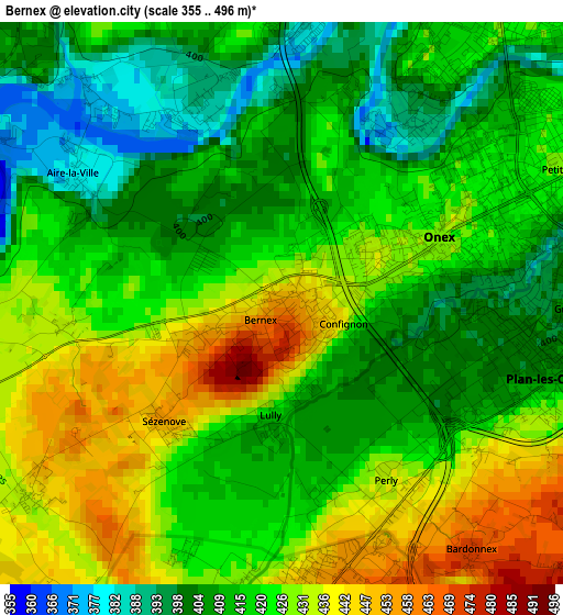Bernex elevation map