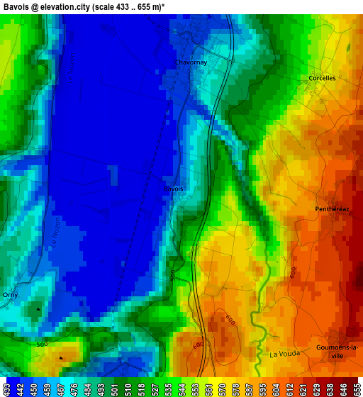 Bavois elevation map