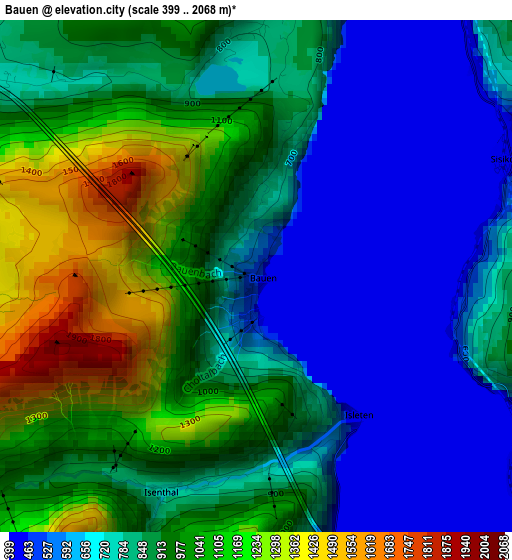 Bauen elevation map