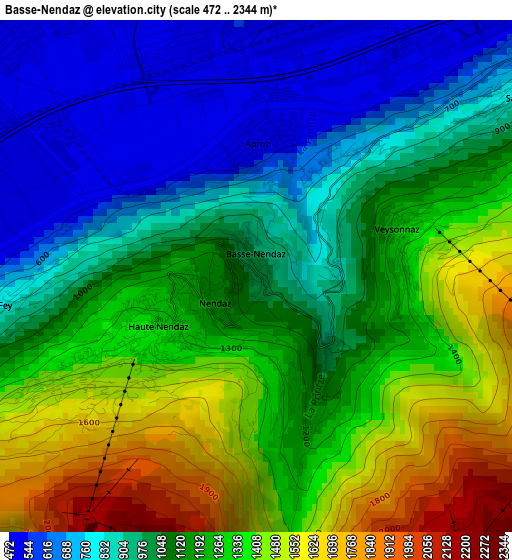 Basse-Nendaz elevation map