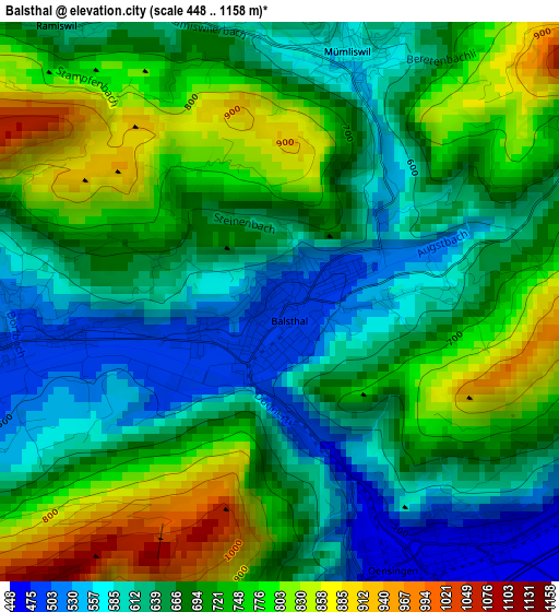 Balsthal elevation map