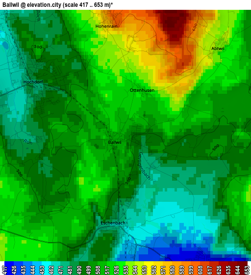 Ballwil elevation map