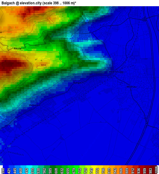 Balgach elevation map