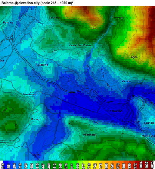 Balerna elevation map