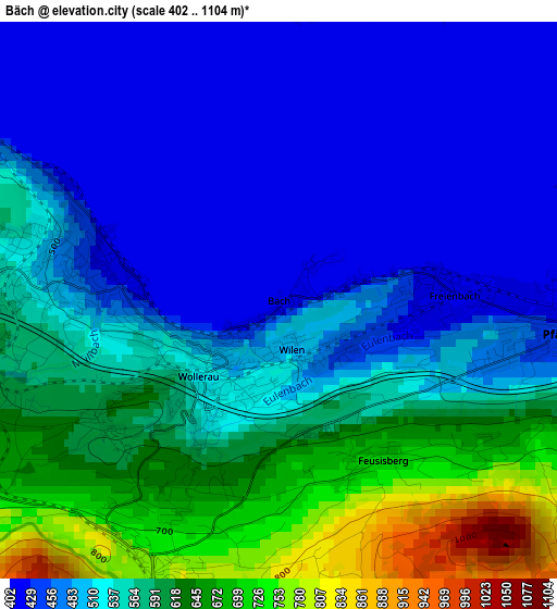 Bäch elevation map