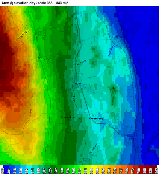 Auw elevation map