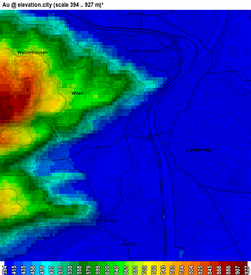 Au elevation map