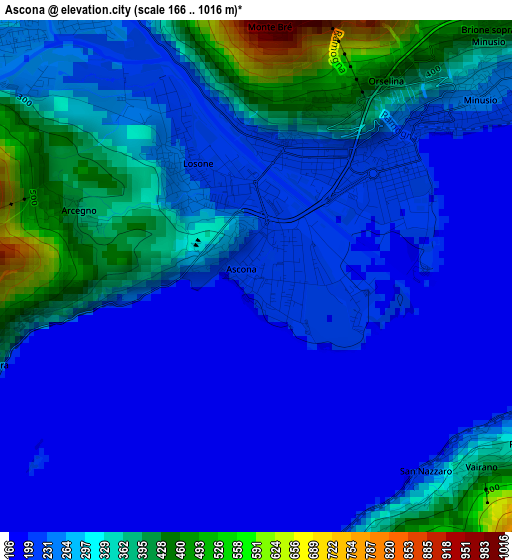 Ascona elevation map