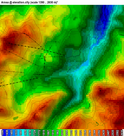 Arosa elevation map
