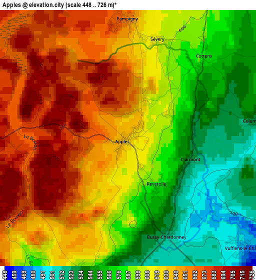 Apples elevation map