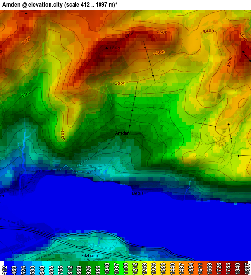 Amden elevation map