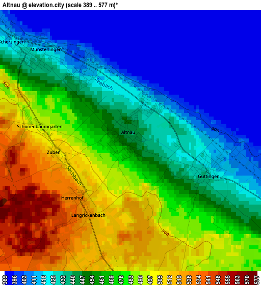 Altnau elevation map