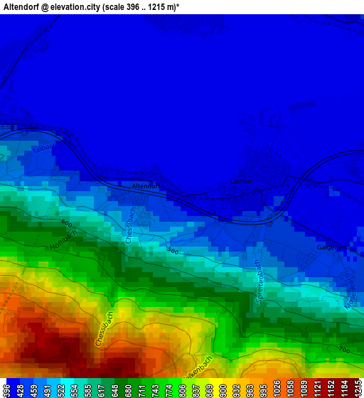 Altendorf elevation map