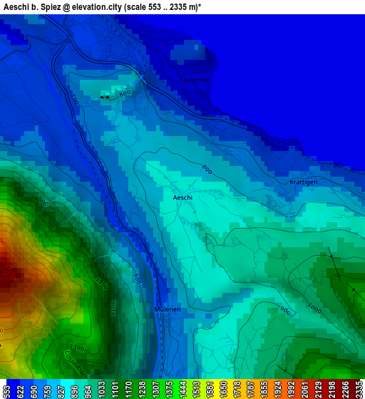 Aeschi b. Spiez elevation map