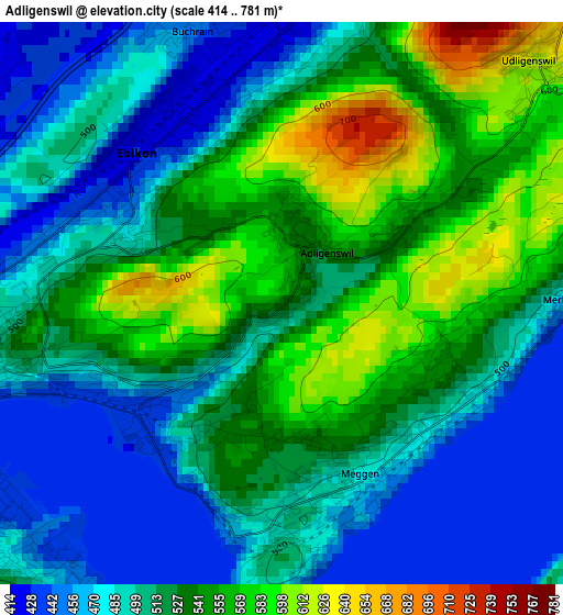 Adligenswil elevation map