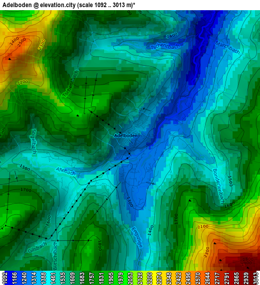 Adelboden elevation map