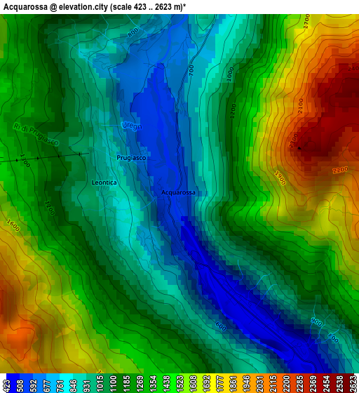 Acquarossa elevation map