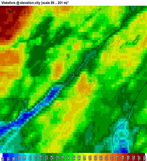 Viskafors elevation map