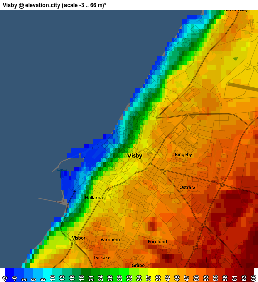 Visby elevation map