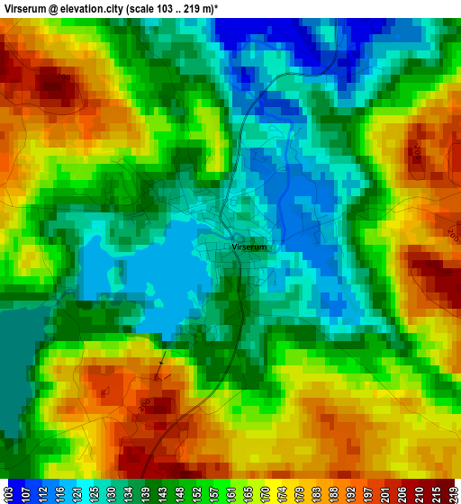 Virserum elevation map