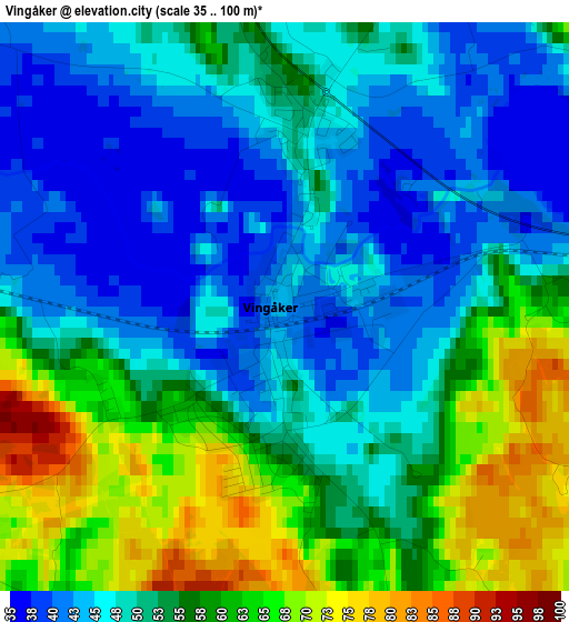 Vingåker elevation map