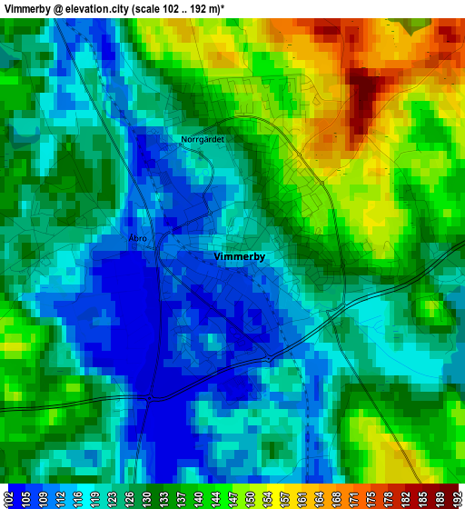 Vimmerby elevation map