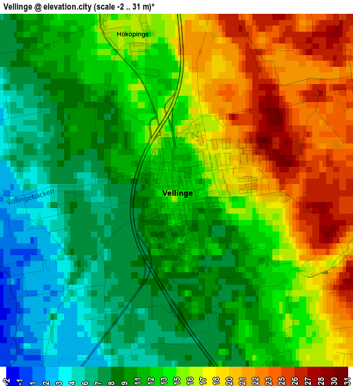 Vellinge elevation map