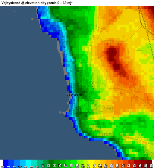 Vejbystrand elevation map