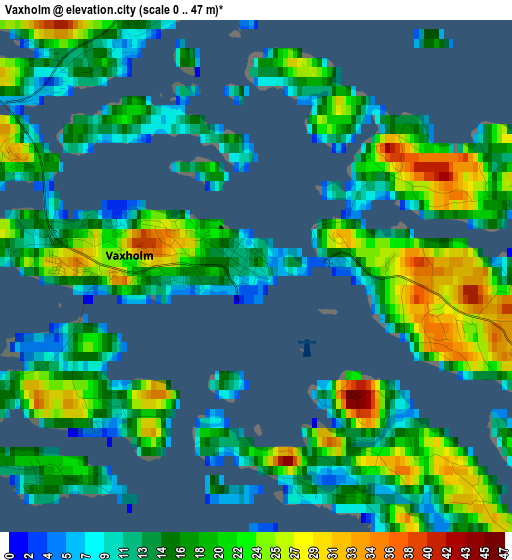 Vaxholm elevation map