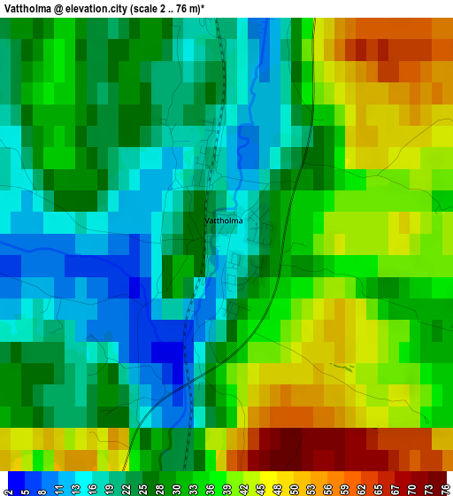 Vattholma elevation map