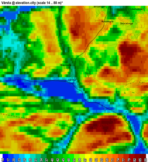 Vårsta elevation map