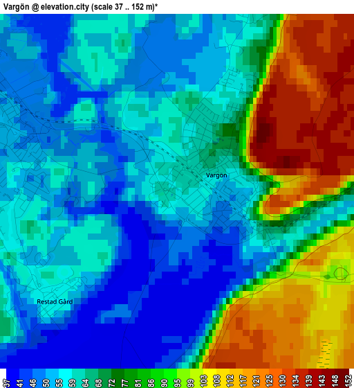 Vargön elevation map