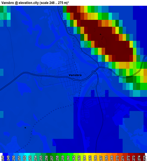 Vansbro elevation map