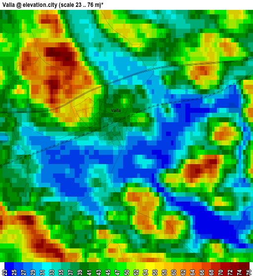 Valla elevation map