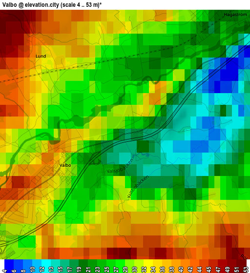 Valbo elevation map