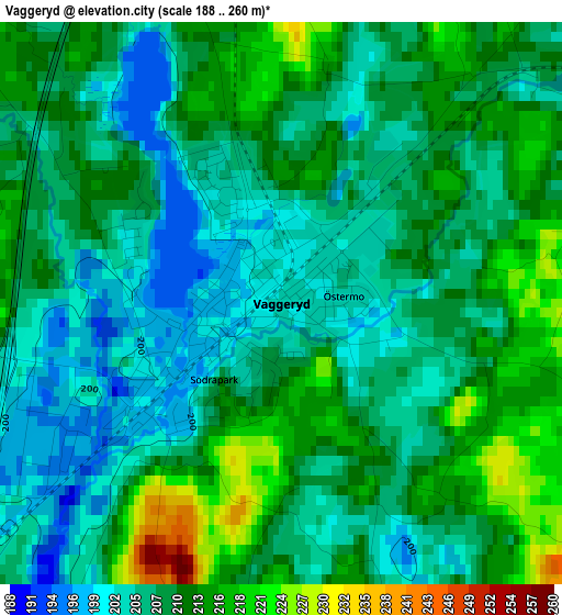 Vaggeryd elevation map