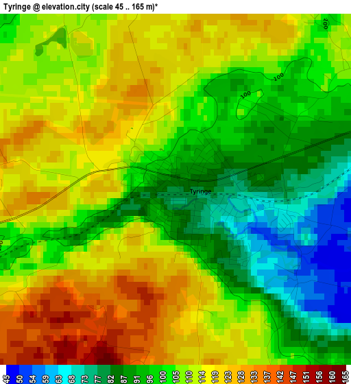 Tyringe elevation map