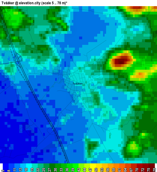 Tvååker elevation map